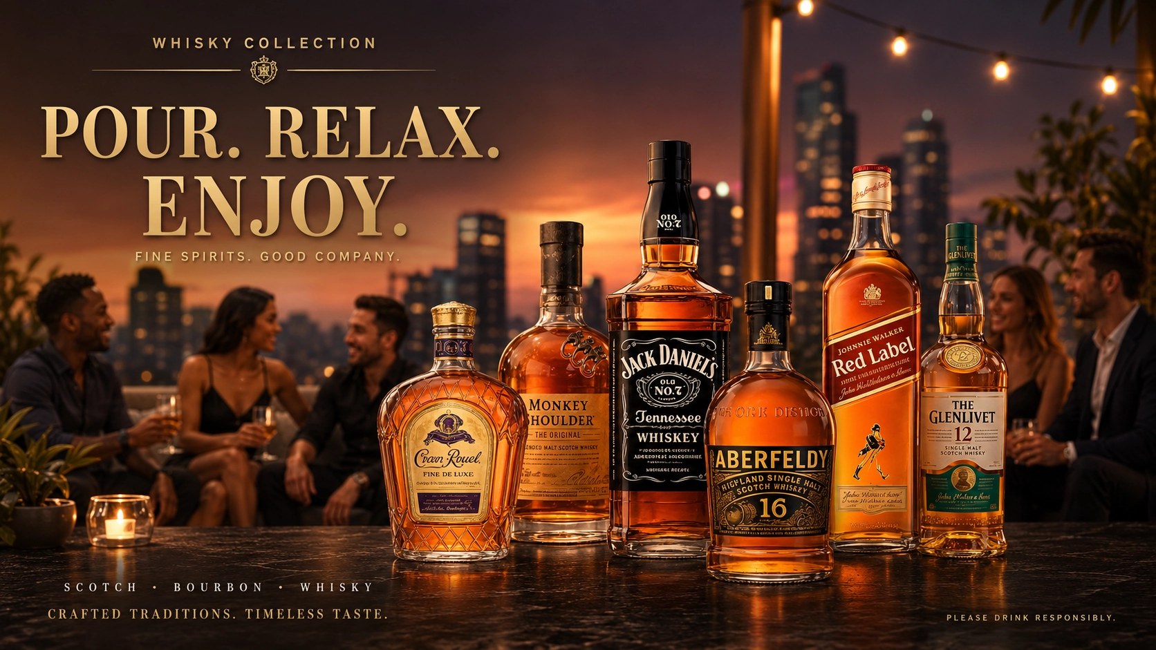 Premium whiskey collection and weekly whiskey deals